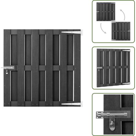 The Living Store Cancello da Giardino in WPC 100x100 cm Grigio - Cancello in WPC