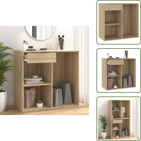 The Living Store Armadietto Cosmetici Rovere Sonoma 80x40x75cm Legno Multistrato - Armadietto per oggetti