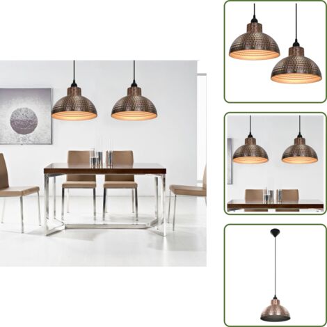 Lampadari in metallo - vidaXL Lampadari 2 p Semisferici Color Rame - Luce a sospensione in rame