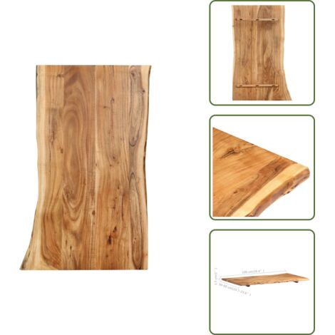 Piano in acacia - vidaXL Piano del Tavolo in Legno Massello di Acacia 100x(50-60)x2,5 cm -
