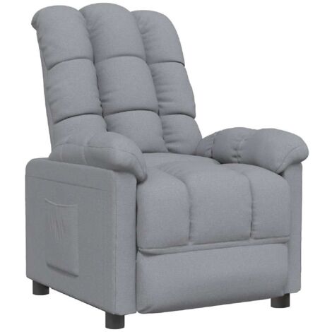 Poltrona Reclinabile in Tessuto Grigio Chiaro vidaXL