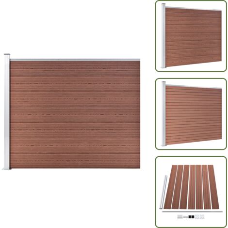 Recinzione in WPC - vidaXL Pannello di Recinzione in WPC 175x146 cm Marrone - Recinzione in legno plastica
