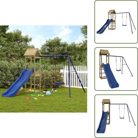 Scivolo per bambini - vidaXL Set da Gioco da Esterno in Legno di Pino Impregnato - Altalena per bambini