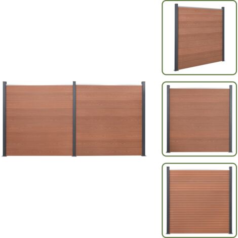 Recinzione marrone - vidaXL Set Pannello di Recinzione Marrone 353x186 cm in WPC - Recinzione residenziale