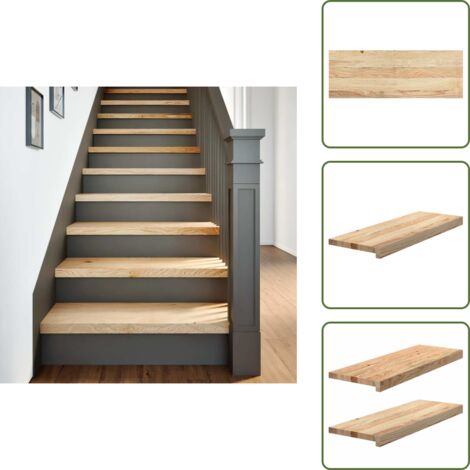 Gradini in rovere non trattati - vidaXL Gradini 2 pz 70x30x2 cm in Rovere Massello Non Trattato - Gradini per scale