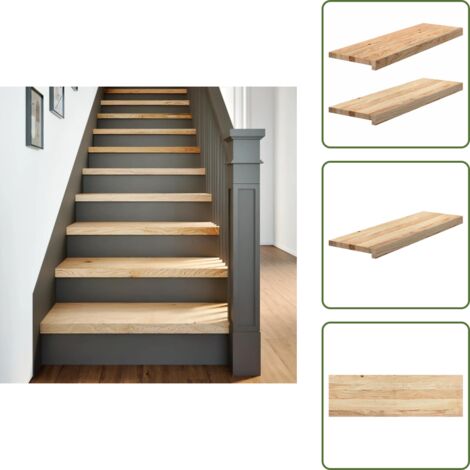 Gradini per scale - vidaXL Gradini 2 pz 80x25x2 cm in Rovere Massello Non Trattato - Gradini per casa