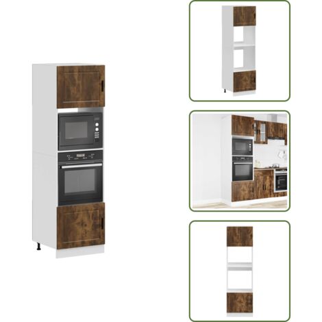Armadi per forno e microonde - vidaXL Armadi Forno 2 pz Porto Rovere Fumo in Legno Multistrato - Armadi in truciolato