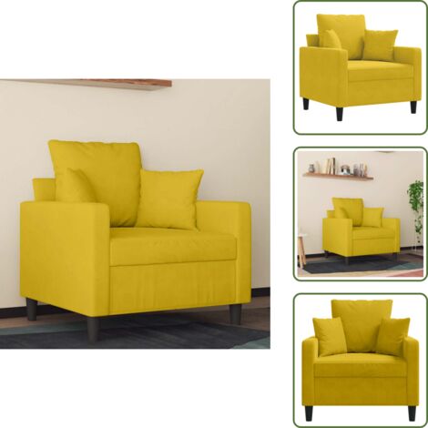 Poltrona con imbottitura - vidaXL Poltrona Giallo 60 cm Velluto - Poltrona moderna