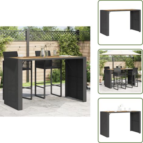 Rattan sintetico - vidaXL Tavolo Bar da Giardino Piano in Acacia 185x80x110 cm Polyrattan - Tavolo da giardino in legno