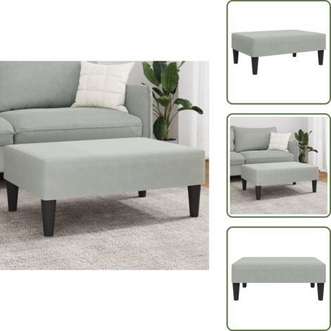 Poggiapiedi per divano - vidaXL Poggiapiedi Grigio Chiaro 77x55x31 cm in Velluto - Poggiapiedi per poltrona