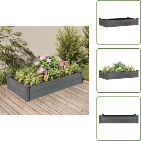 Fioriera per piante - vidaXL Fioriera Giardino con Fodera Grigia 120x60x25cm Massello Abete - Fioriera per erbe aromatiche