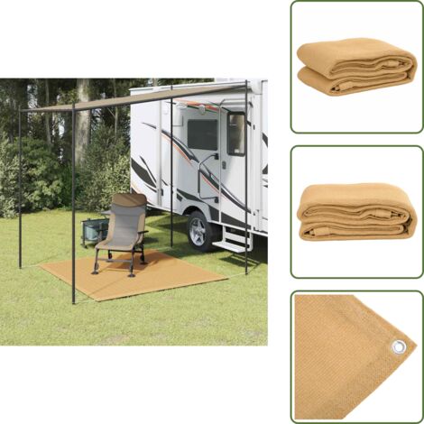 Tappeto in HDPE - vidaXL Tappeto da Tenda Sabbia 200x200 cm HDPE - Tappeto resistente al sole