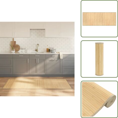 Tappeto per soggiorno - vidaXL Tappeto Rettangolare Natura Chiaro 80x200 cm in Bambù - Tappeto resistente