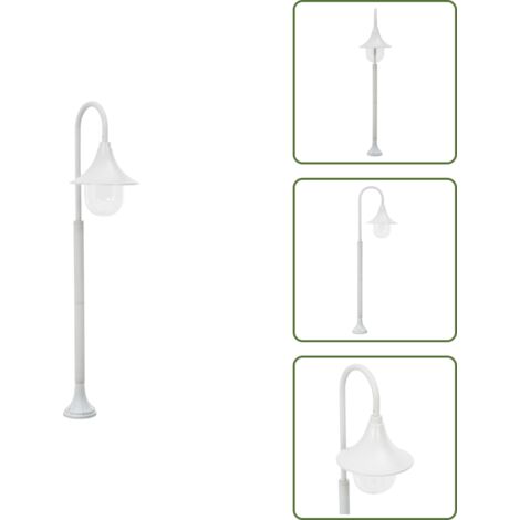 Lampione E27 - vidaXL Lampione da Giardino E27 120 cm Alluminio Bianco - Lampione da giardino 120 cm