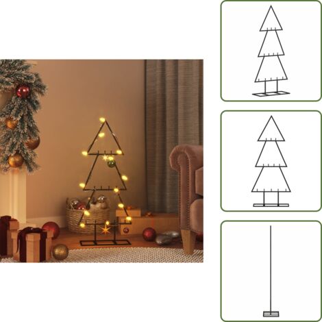 Decorazioni natalizie - vidaXL Albero di Natale Decorativo in Metallo Nero 60 cm - Albero di Natale in acciaio