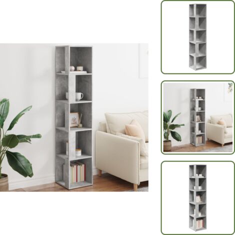 Armadio per soggiorno - vidaXL Armadio Angolare Grigio Cemento 33x33x164,5 cm in Truciolato - Armadio per camera da letto