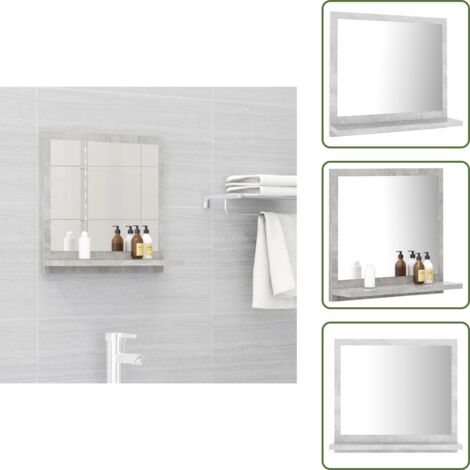 Specchio grigio cemento - vidaXL Specchio da Bagno Grigio Cemento 40x10,5x37cm Legno Multistrato - Specchio moderno