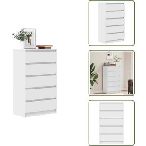 Cassettiera da interno - vidaXL Cassettiera Bianca 60x36x103 cm in Legno Multistrato - Cassettiera con cassetti