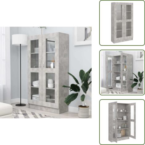 Armadio grigio cemento - vidaXL Armadietto Vetrina Grigio Cemento 82,5x30,5x150 cm Multistrato - Armadio per interni