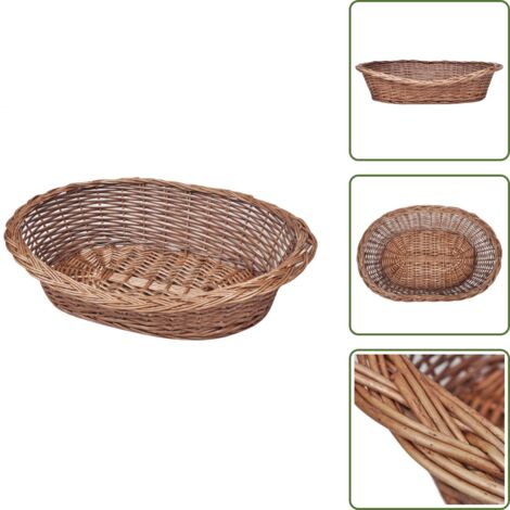 The Living Store Cesto/Cuccia per Cani in Vimini Naturale 50 cm - Cuccia per gatti