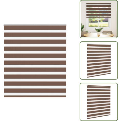 The Living Store Tenda a Rullo Zebra Larghezza Tessuto 115,9 cm Poliestere - Tenda zebrata