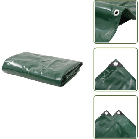 The Living Store Telone 650 g/m² 4x8 m Verde - Telone per giardino