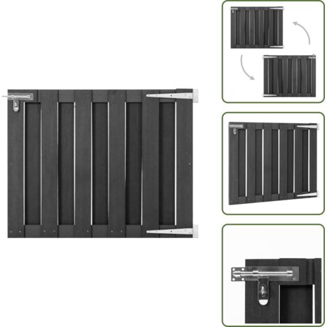 The Living Store Cancello da Giardino in WPC 100x80 cm Grigio - Recinzione