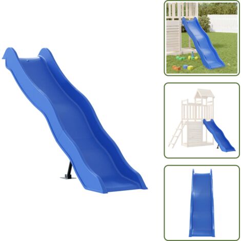 The Living Store Scivolo per Bambini Blu 174x38 cm in Polipropilene - Scivolo da giardino