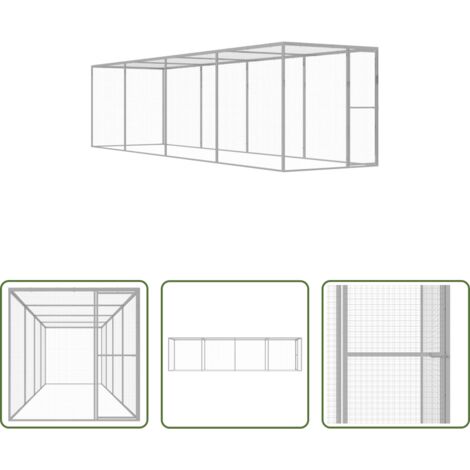 Gabbia da esterno -  Gabbia per Gatti 6x1,5x1,5 m in Acciaio Zincato