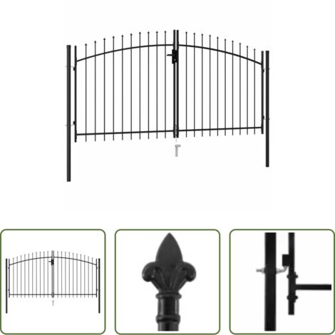 Cancello da giardino -  Cancello per recinzione Woerden Doppia porta con punta superiore 299,5x199,5 cm