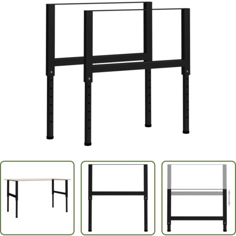 Telaio in metallo -  Telai per Banco da Lavoro 2 pz in Metallo 85x(69-95,5) cm Neri