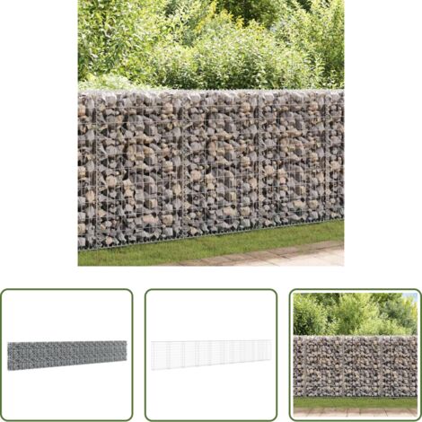 Muro di contenimento - Gabbione con Copertura in Acciaio Zincato 600x30x100 cm