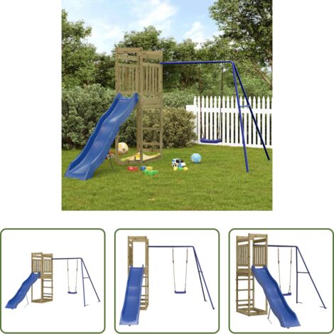 Parco giochi in legno -  Set da Gioco da Esterno in Legno di Pino Impregnato