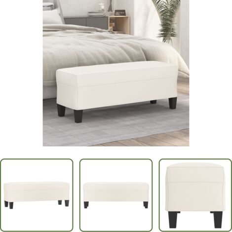 Panca in similpelle - Panca Crema 100x35x41 cm in Similpelle
