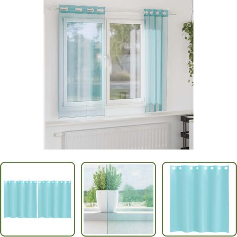 Tende trasparenti -  Tende in Voile con Occhielli 2 pz Turchese