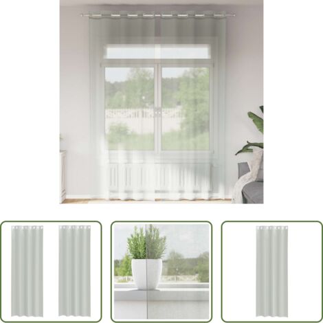 Tende semitrasparenti -  Tende in Voile con Occhielli 2 pz Grigio Chiaro 140x300 cm