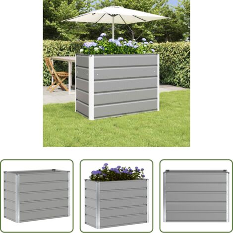 Vaso industriale -  Fioriera Grigio chiaro 480 x 50 x 45 cm Acciaio zincato