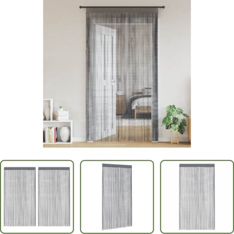 Tende per finestre -  Tende a fili 2 pz Antracite 100x250 cm