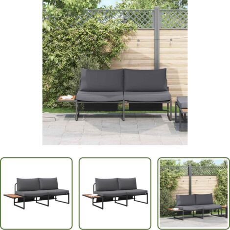 Divano esterno -  Divano da giardino Antracite 200,5 x 70 x 85,5 cm Acciaio