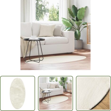 Tappeto in poliestere -  Tappeti per area Ovale HUARTE Crema 80 x 150 cm 100% Poliestere