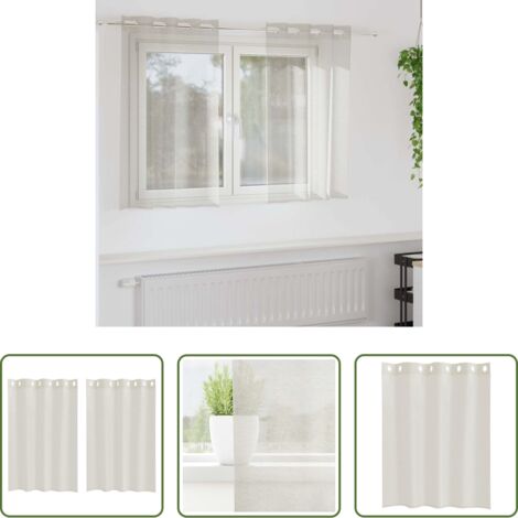 Tenda crema -  Tenda in Velo con tende 2 pcs Crema 140 x 140 cm Poliestere