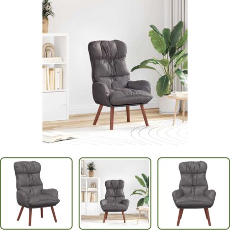 Poltrona in pelle sintetica - poltrona Grigio 69 x 74 x 93 cm Pelle ...