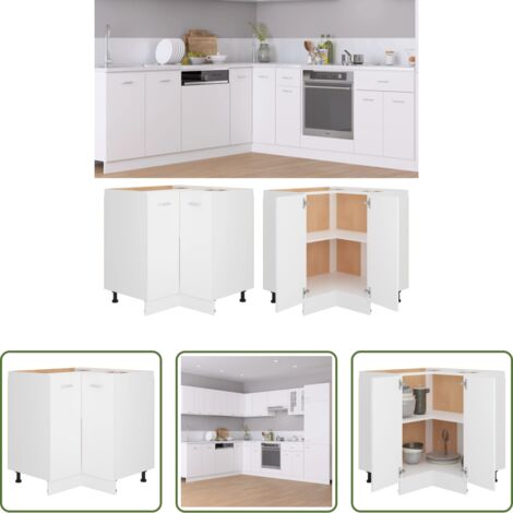 Armadio cucina -  Armadio Angolare “Lyon” Bianco 75,5x75,5x81,5 cm