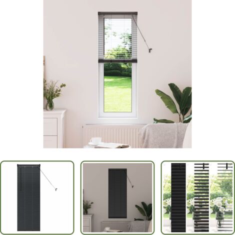 Persiane Veneziane - Tendaggi a veneziana Nero 130 x 45 cm Alluminio
