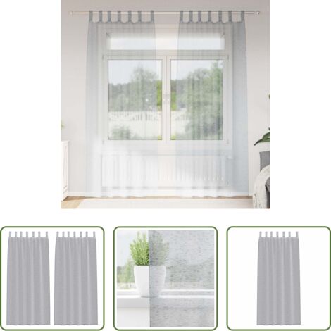 Tenda per finestra -  Tenda in Velo 2 pcs Grigio scuro 225 x 140 cm Poliestere
