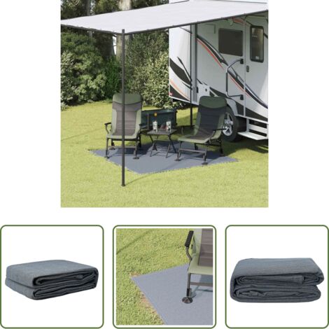 Campeggio - Tappeto da Tenda Blu e Grigio 200 x 200 cm Polietilene