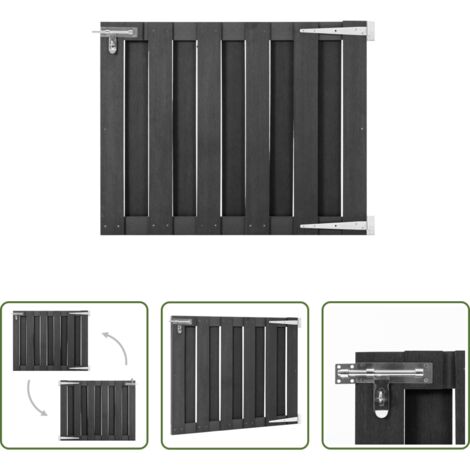 Recinzione -  Cancello da Giardino in WPC 100x80 cm Grigio