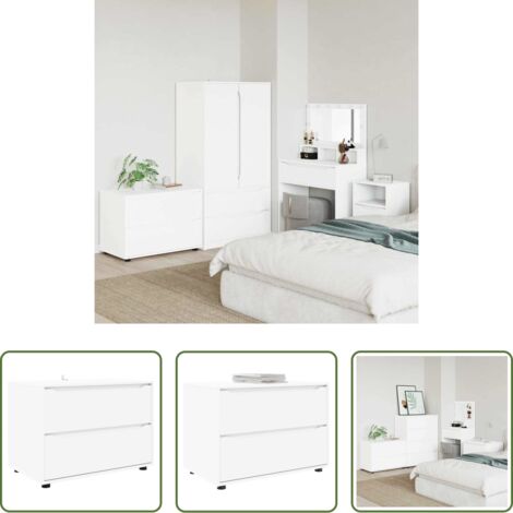 Armadio bianco -  Armadio Bianco 80 x 48 x 57 cm Legno multistrato