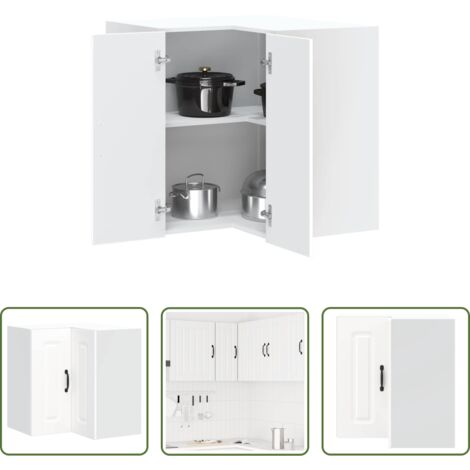 Angolare -  Pensile da Cucina ad Angolo Kalmar Bianco in Legno Multistrato
