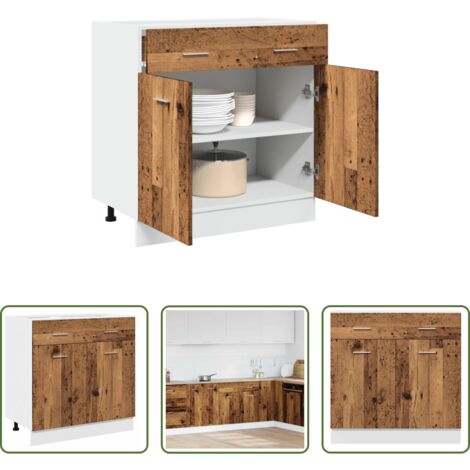 Mobile da cucina -  Cassettiera “Lyon” Legno Antico 80x46x81,5 cm